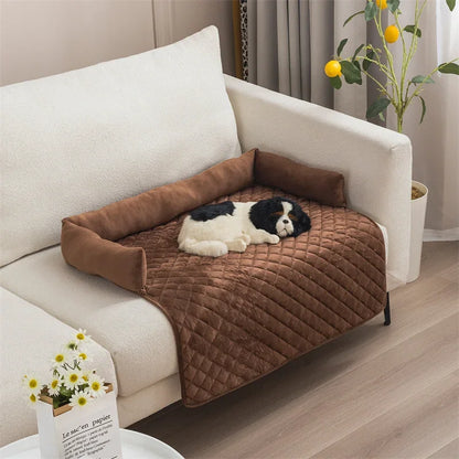 Veloura Nest | Samtweiche Hundedecke mit Schutzrand für Sofa
