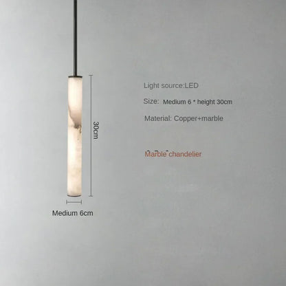 Lunvero Minara | LED-Pendelleuchte aus Marmor und Kupfer für stilvolle Wohnräume