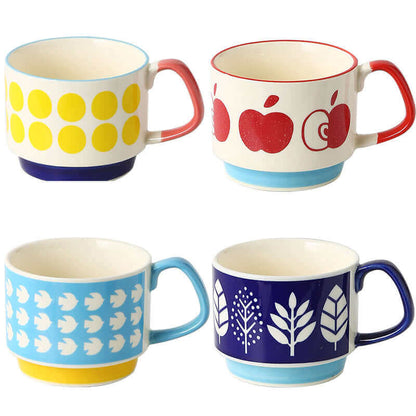 Brenvika | Keramik-Kaffeetasse im Retro-Stil, in 8 Designs erhältlich