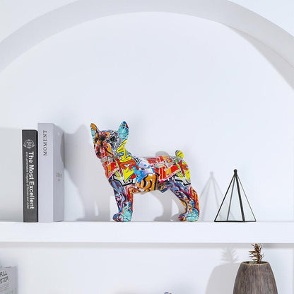 Bulldoro Graffitino | Farbintensive Dekofigur eines French Bulldogs aus Kunstharz
