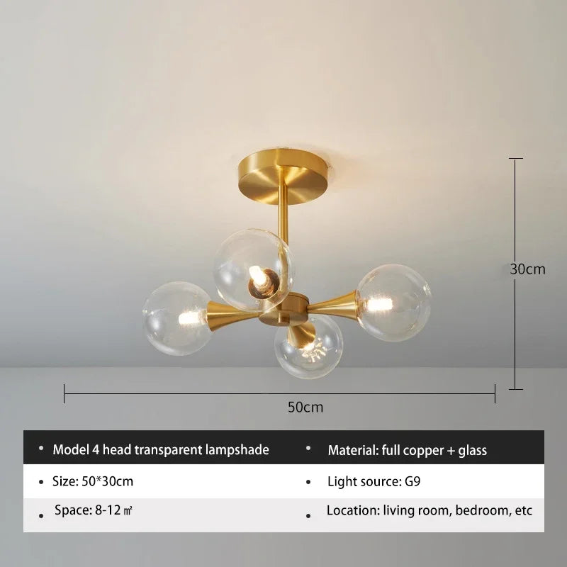Lunavoire Sphere | LED-Deckenleuchte mit Glaskugel für Wohn- und Schlafzimmer