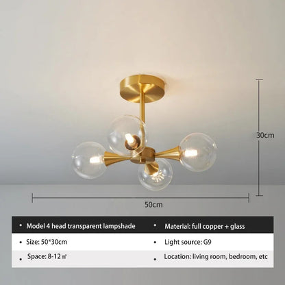 Lunavoire Sphere | LED-Deckenleuchte mit Glaskugel für Wohn- und Schlafzimmer