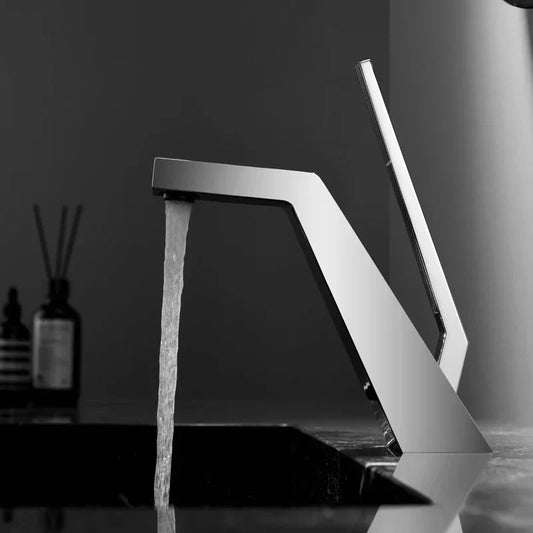AquaDesign | Metalen wastafelarmatuur | Moderne eengreepskraan in chroom of zwart voor stijlvolle badkamers