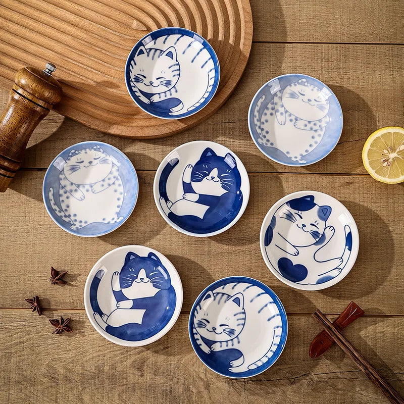ManekiTao | Keramikschälchen mit Glückskatze im Tropfendesign