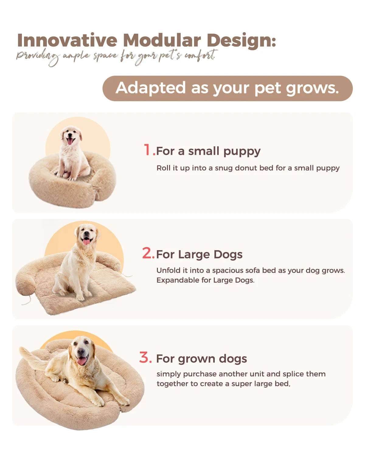 Pawz Road Fluffy Hundekissen | Sofa-Schutzkissen | Modular & Waschbar | Anti-Rutsch | Für Hunde jeder Größe