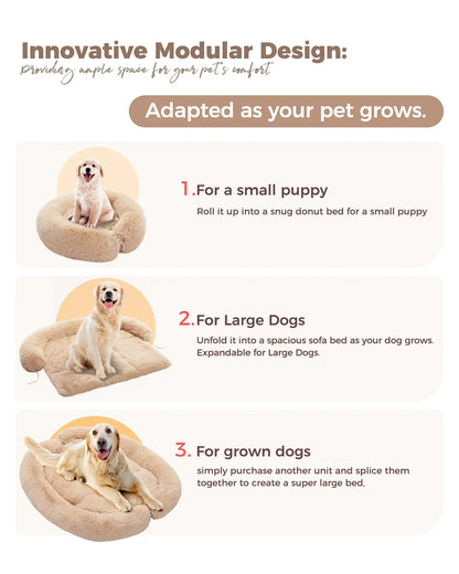 Pawz Road Fluffy Hundekissen | Sofa-Schutzkissen | Modular & Waschbar | Anti-Rutsch | Für Hunde jeder Größe