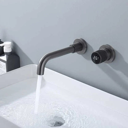 Valvoro Sense | Wandarmatur aus schwarzem Messing mit Digitalanzeige & Temperaturregelung