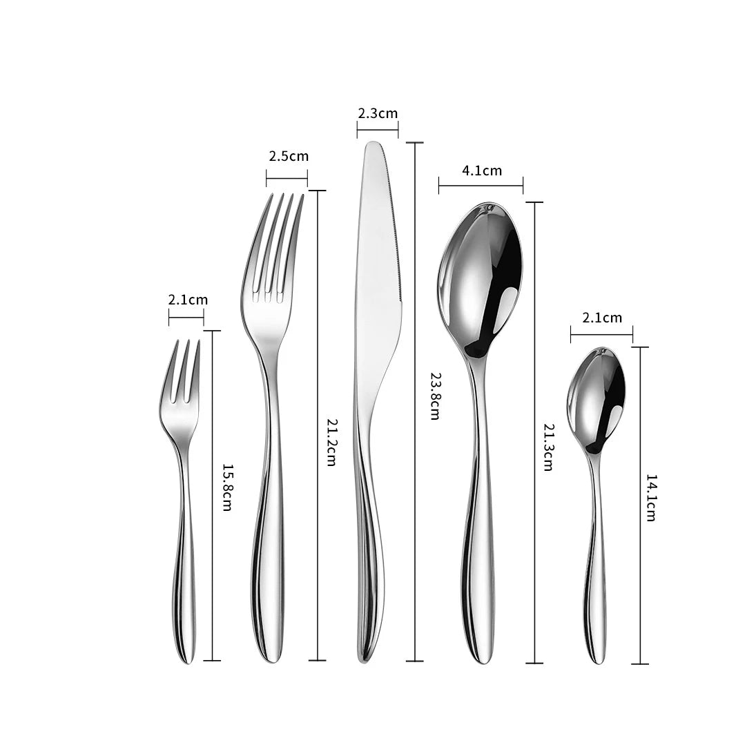Skarlind | 5-teiliges Besteckset aus Edelstahl für Steak & Dinner
