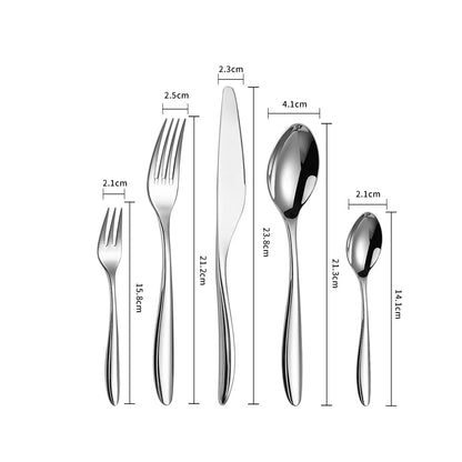 Skarlind | 5-teiliges Besteckset aus Edelstahl für Steak & Dinner