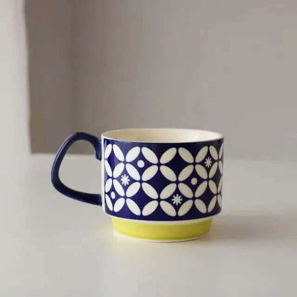 Brenvika | Keramik-Kaffeetasse im Retro-Stil, in 8 Designs erhältlich