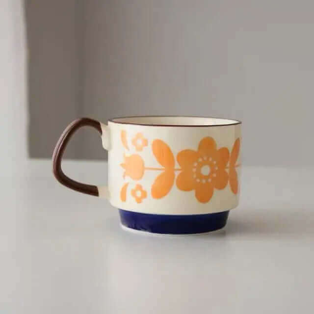 Brenvika | Keramik-Kaffeetasse im Retro-Stil, in 8 Designs erhältlich