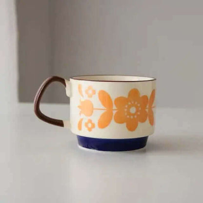 Brenvika | Keramik-Kaffeetasse im Retro-Stil, in 8 Designs erhältlich