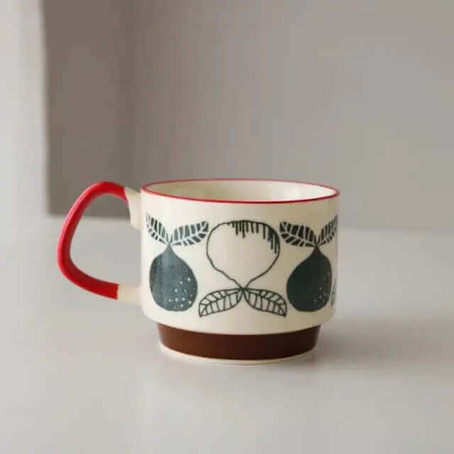 Brenvika | Keramik-Kaffeetasse im Retro-Stil, in 8 Designs erhältlich