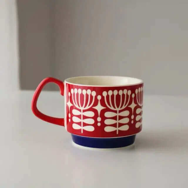 Brenvika | Keramik-Kaffeetasse im Retro-Stil, in 8 Designs erhältlich