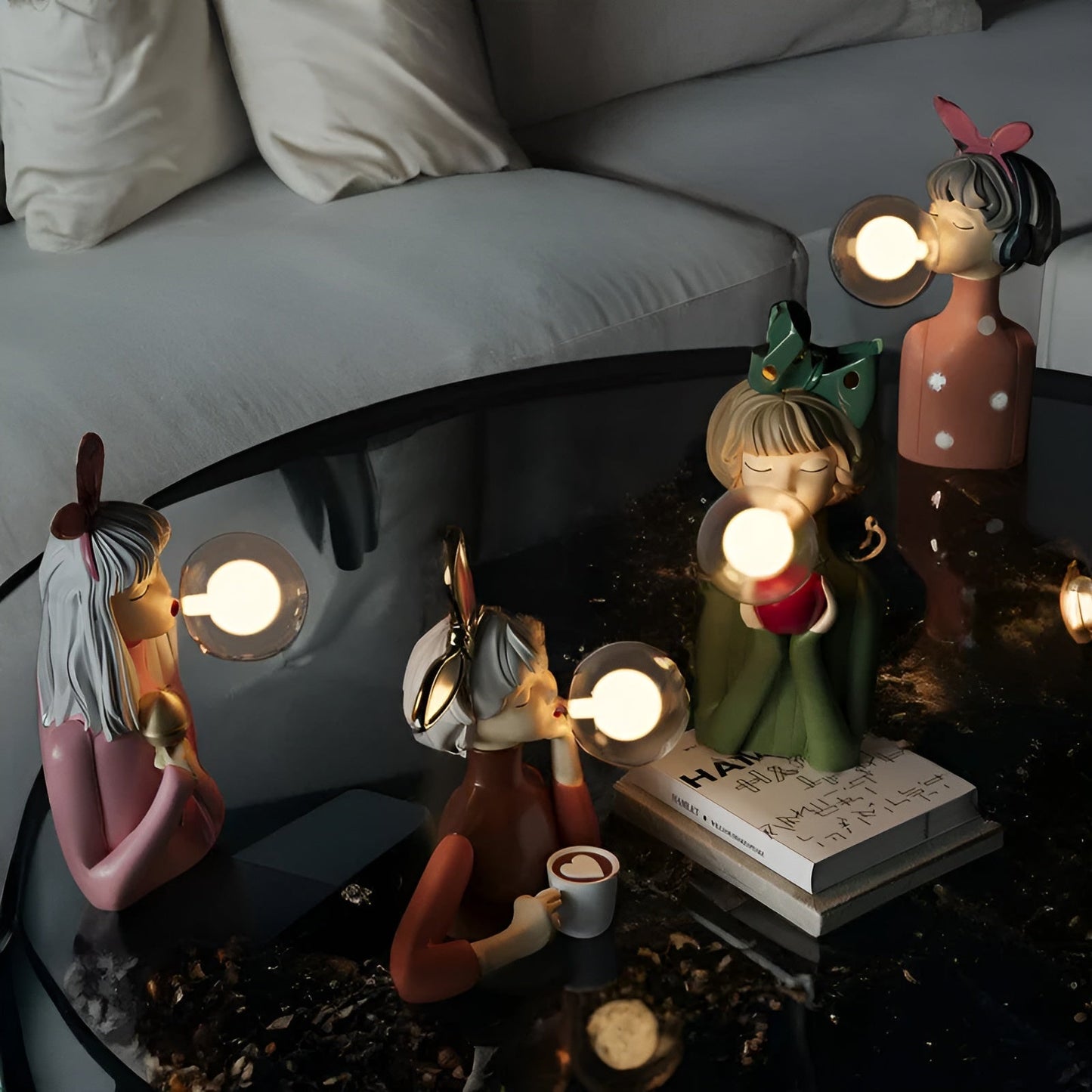 Alunora | Skulpturale LED-Tischleuchte mit Stimmungslicht & USB-Betrieb