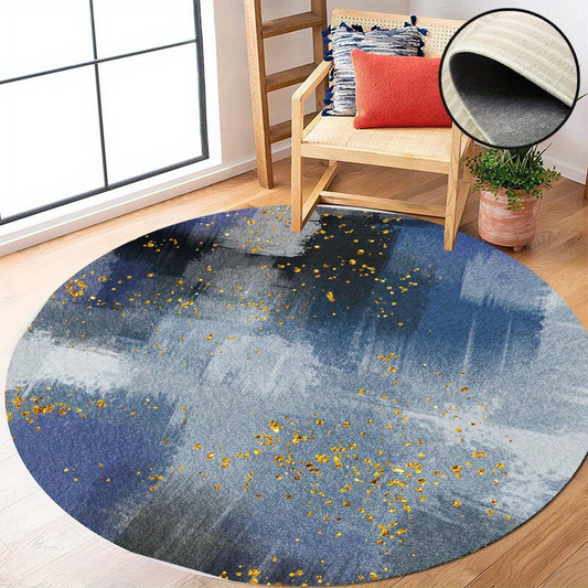 LunaWeave | Stylischer Runder Teppich Antirutsch | Moderner Boho-Teppich mit waschbarem Design für jedes Zuhause