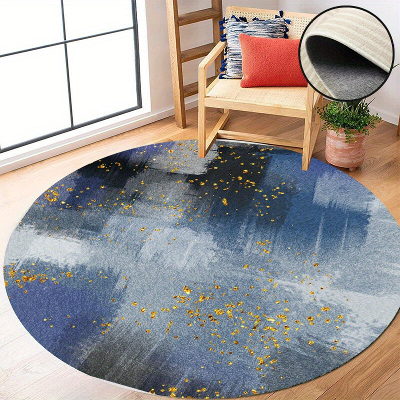 LunaWeave | Stylischer Runder Teppich Antirutsch | Moderner Boho-Teppich mit waschbarem Design für jedes Zuhause