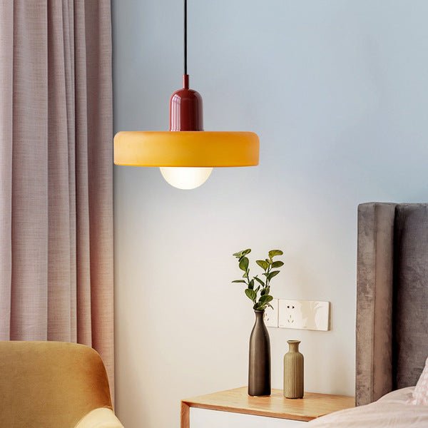 Lunari Halo | Hängeleuchte aus farbigem Glas im Bauhaus-Stil