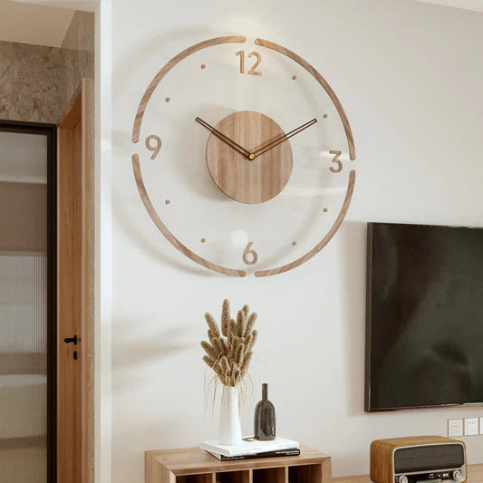 Lyvik Hush | Geräuschlose Wanduhr aus Holz im minimalistischen Stil