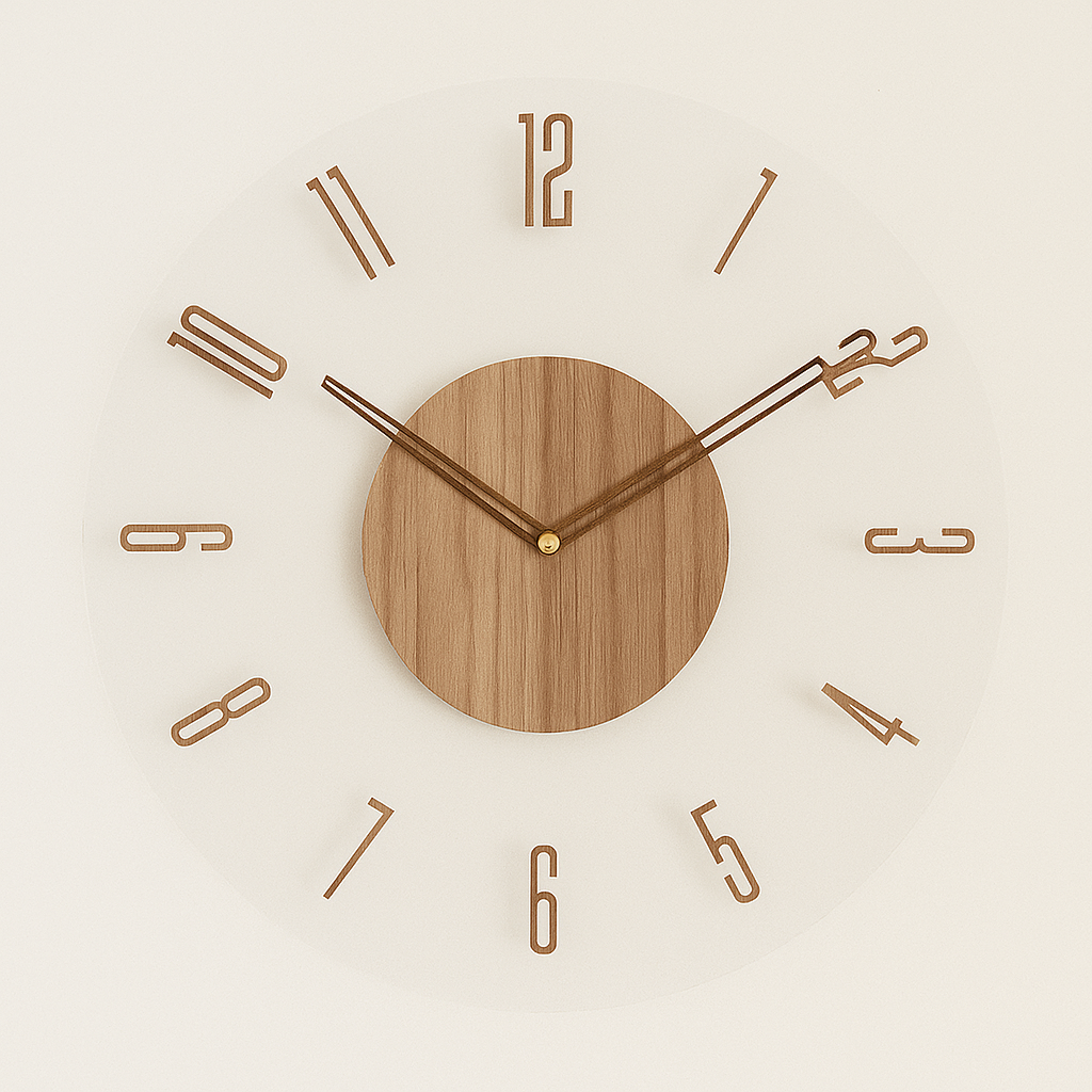 Lyvik Hush | Geräuschlose Wanduhr aus Holz im minimalistischen Stil