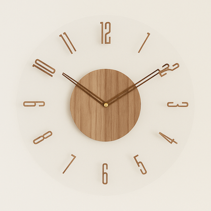 Lyvik Hush | Geräuschlose Wanduhr aus Holz im minimalistischen Stil