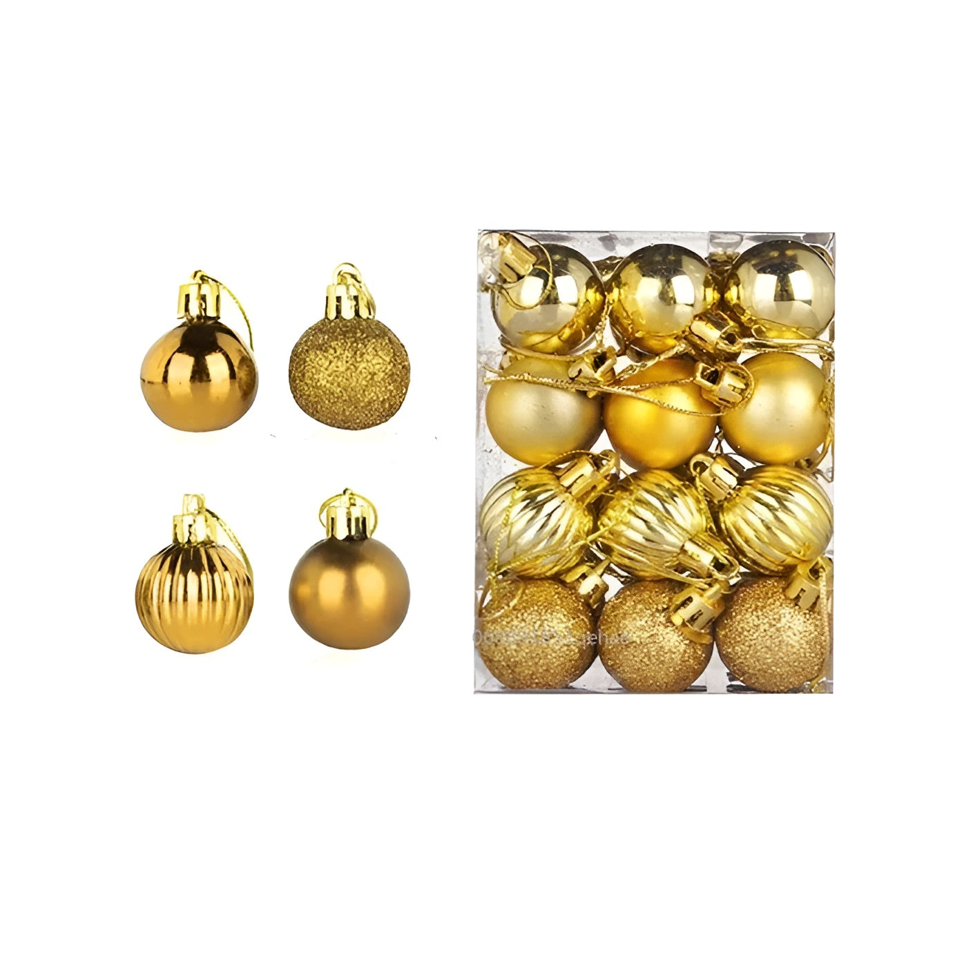 Weihnachtskugeln Set | 24-teilig | Elegante Christbaumkugeln in Gold, Rot & Rosa | Luxuriöse Weihnachtsdeko