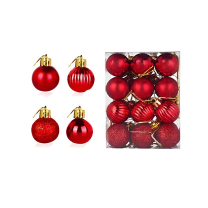 Weihnachtskugeln Set | 24-teilig | Elegante Christbaumkugeln in Gold, Rot & Rosa | Luxuriöse Weihnachtsdeko