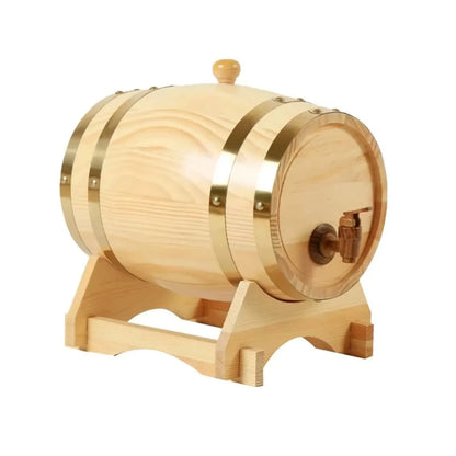 Weinfass aus Holz | Vintage Bierfass 1,5L / 3L / 5L | Rustikaler Bier- & Weinkrug für Weihnachten & Oktoberfest