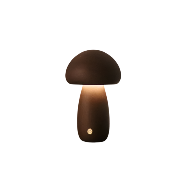 Lunaris Shroom | Wiederaufladbare Tischlampe im Holz-Pilz-Design