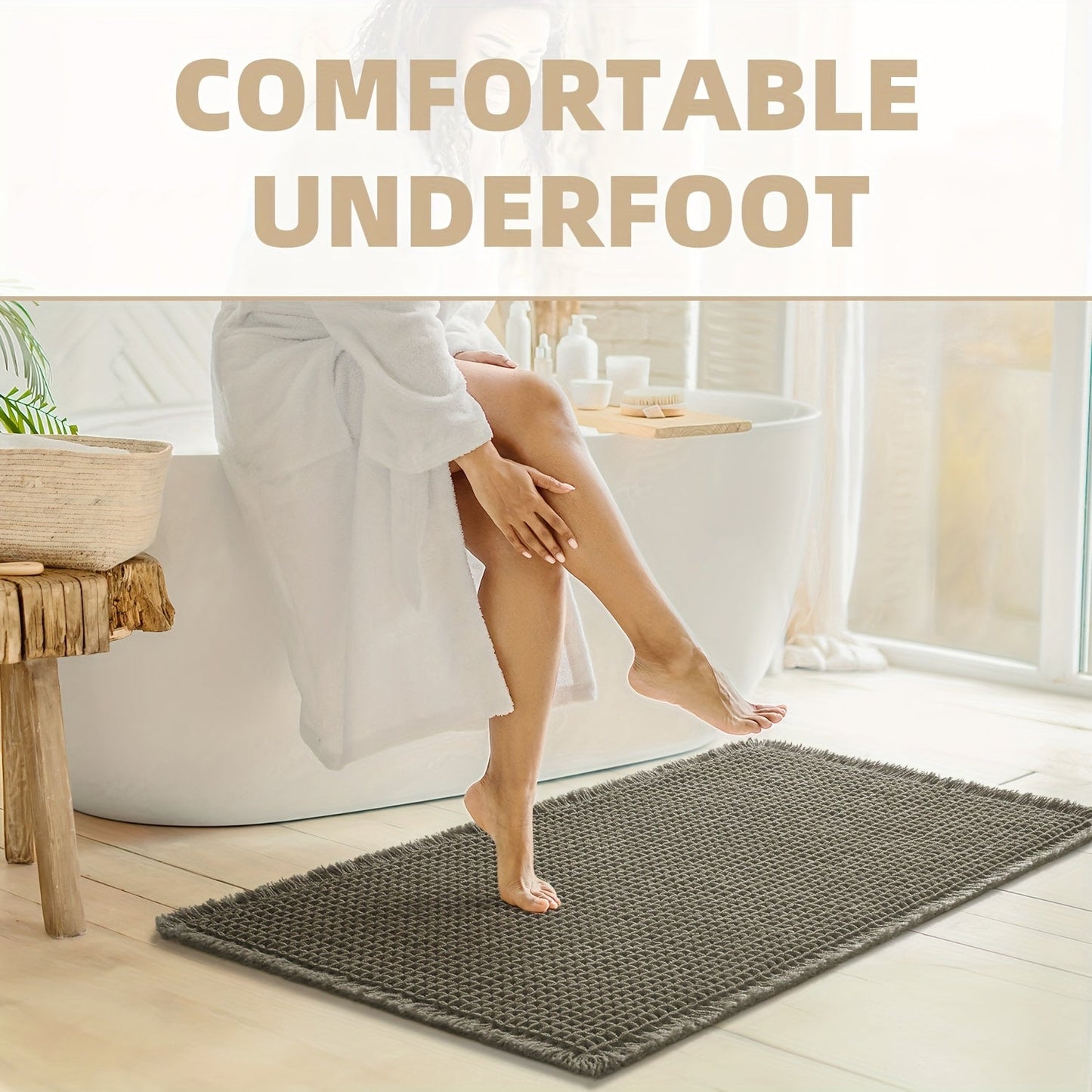 AbsorbEase WafelMat | Ultra-absorberende badmat met kwastjes