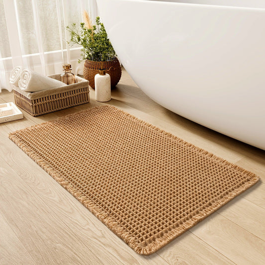 AbsorbEase WafelMat | Ultra-absorberende badmat met kwastjes