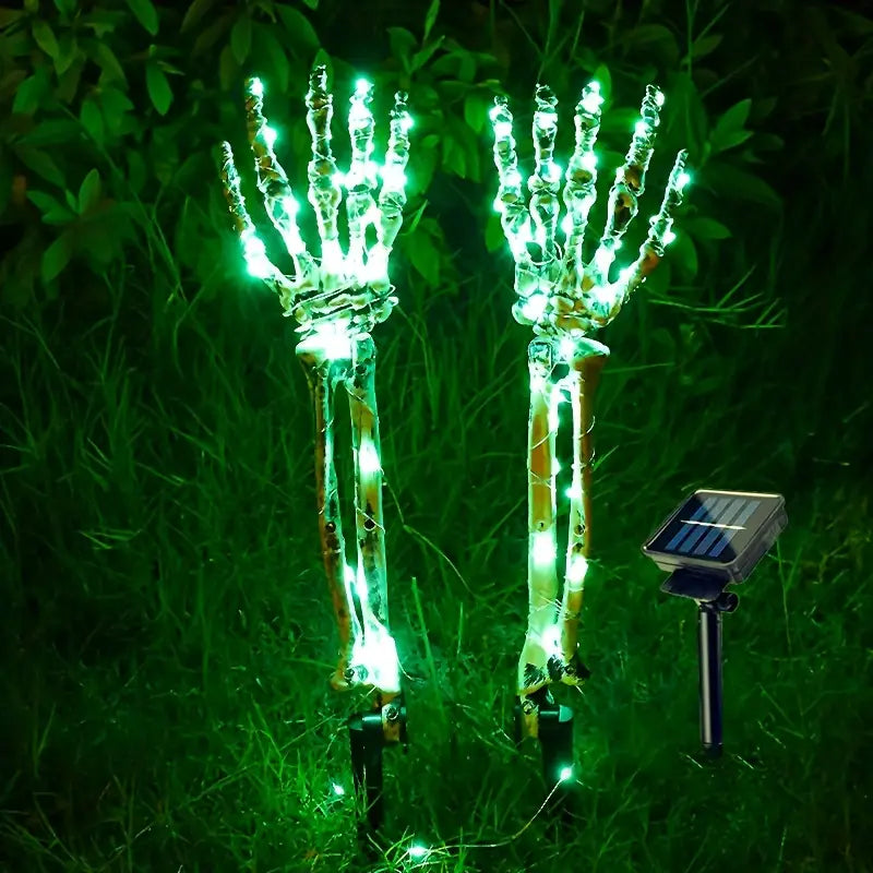 Halloween Solar Skelett Arme – Leuchtende Schädel für Garten & Deko