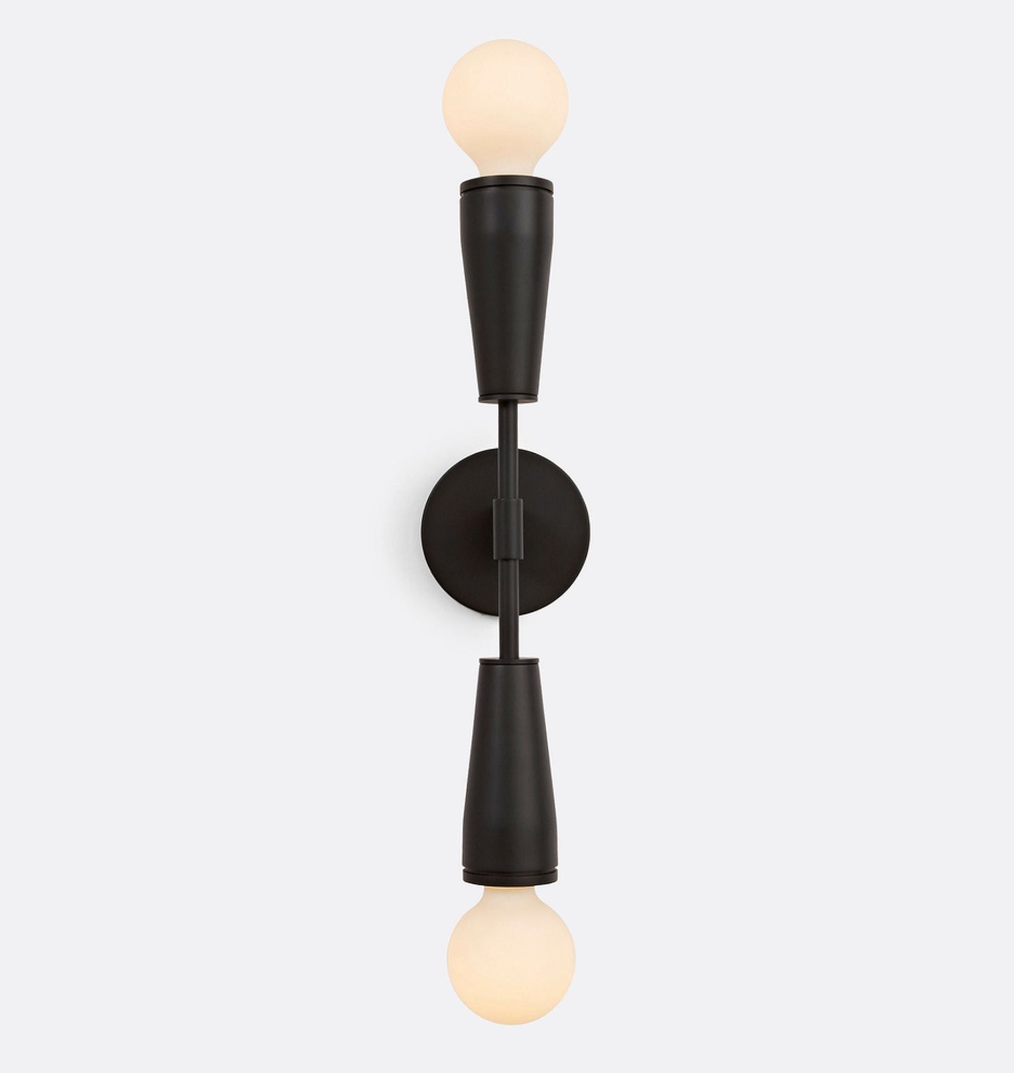 Zweiflammige glazen wandlamp – elegant retrodesign met metaal & E27-fitting