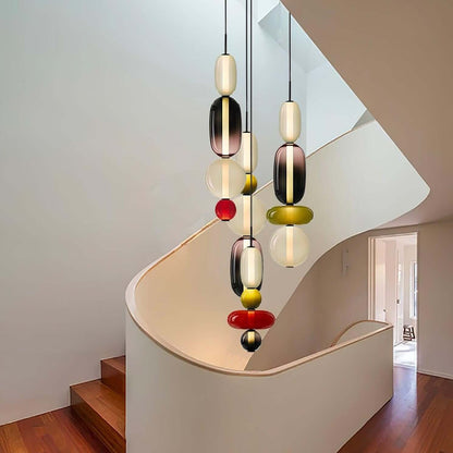 Elegante Designer-Hängelampe – Modernes Buntglas