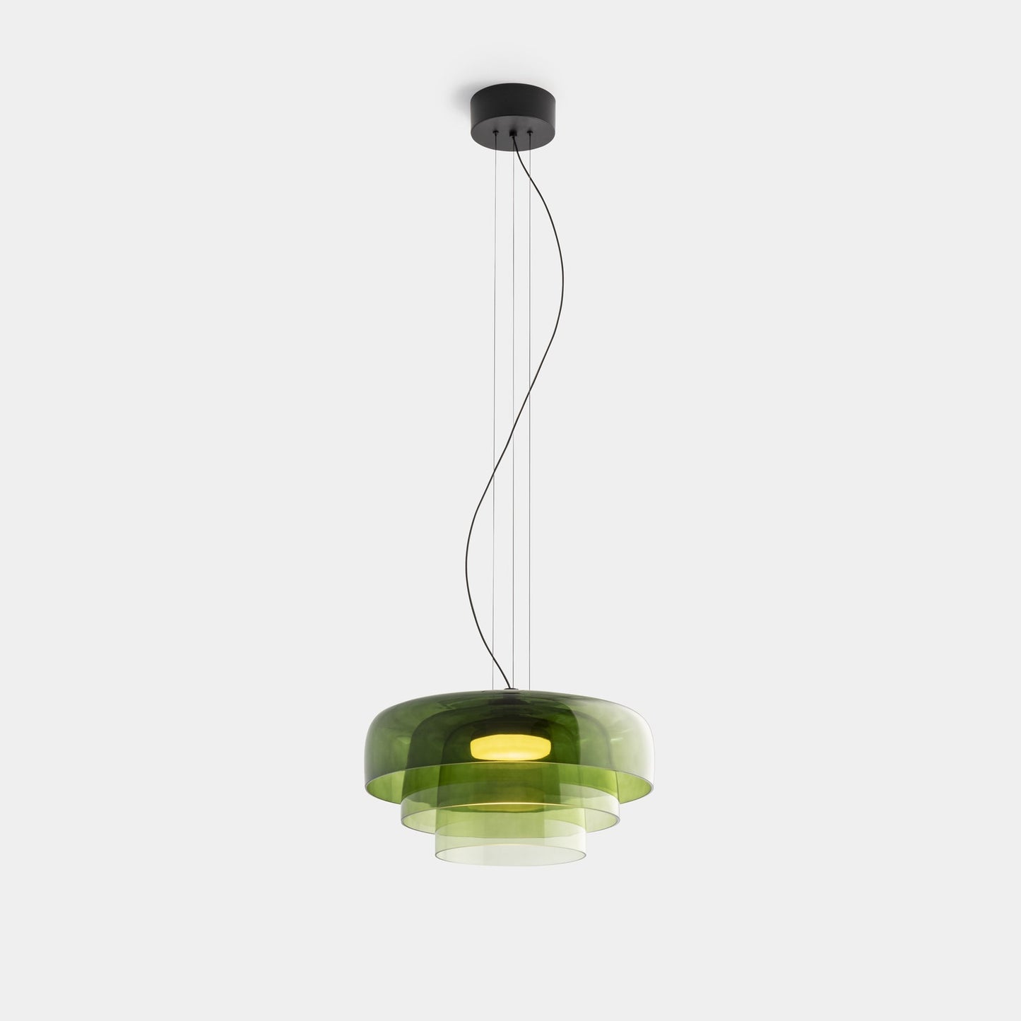 Veylum | Skandinavische Glas Pendelleuchte mit Opalschirm