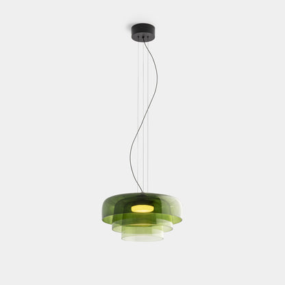 Veylum | Skandinavische Glas Pendelleuchte mit Opalschirm