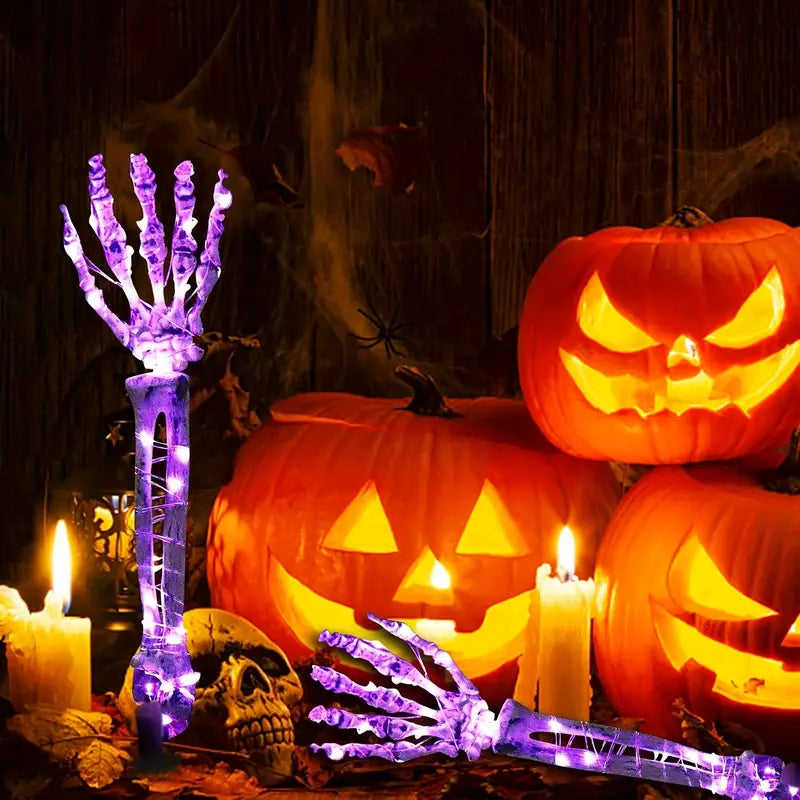 Halloween Solar Skelett Arme – Leuchtende Schädel für Garten & Deko