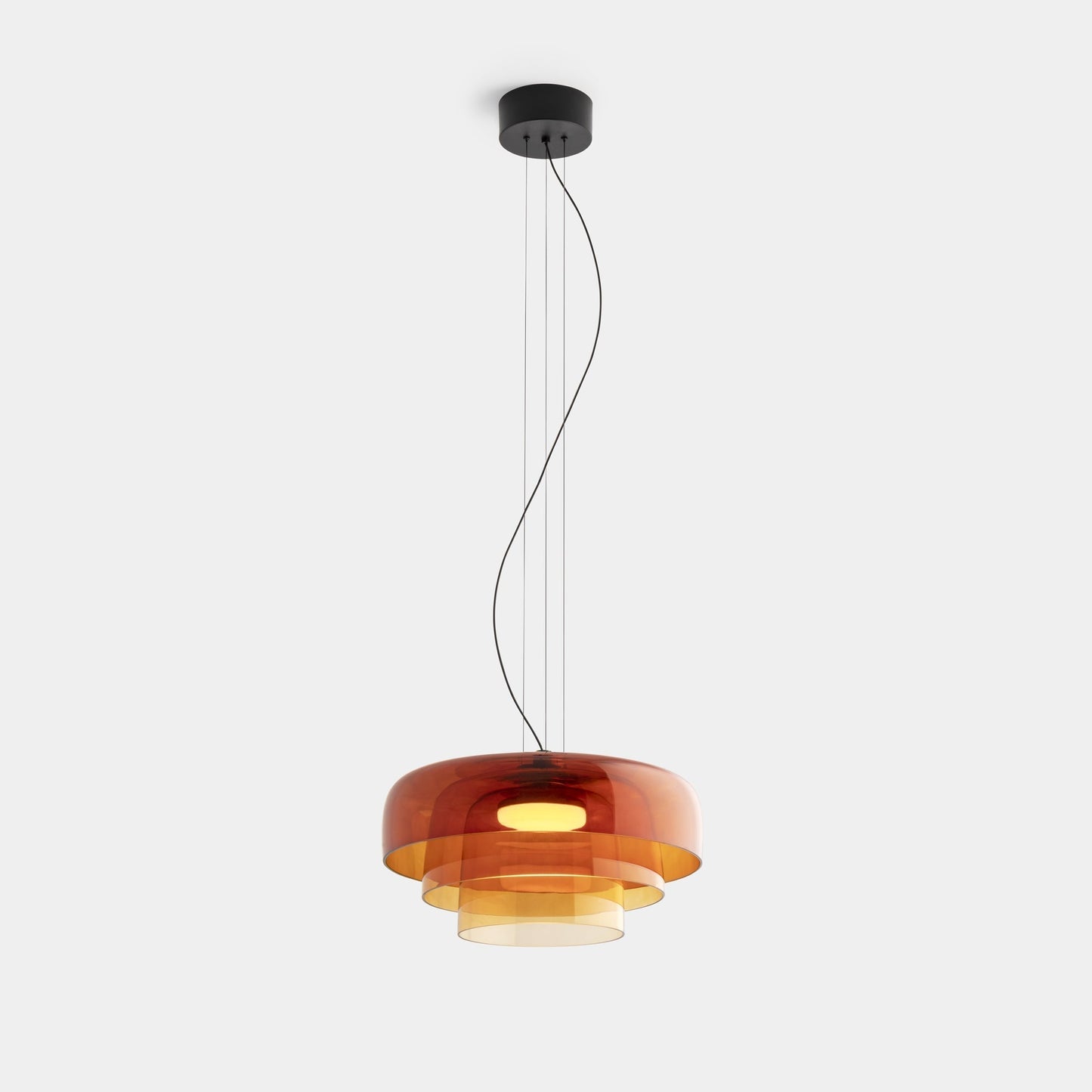 Veylum | Skandinavische Glas Pendelleuchte mit Opalschirm