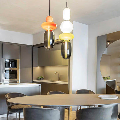 Elegante Designer-Hängelampe – Modernes Buntglas