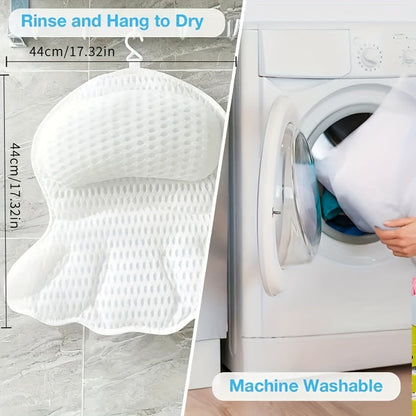 BathCloud 4D Bade­kissen | Ergonomisches Nacken- & Rücken­stütz­kissen mit Anti-Rutsch-Saugnäpfen