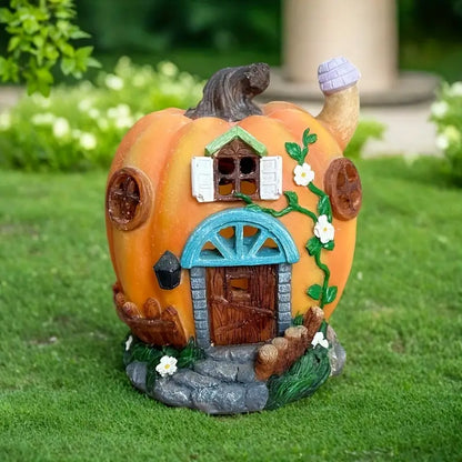 Halloween Solar Kürbishaus – LED Märchen-Dekoleuchte für Garten & Terrasse