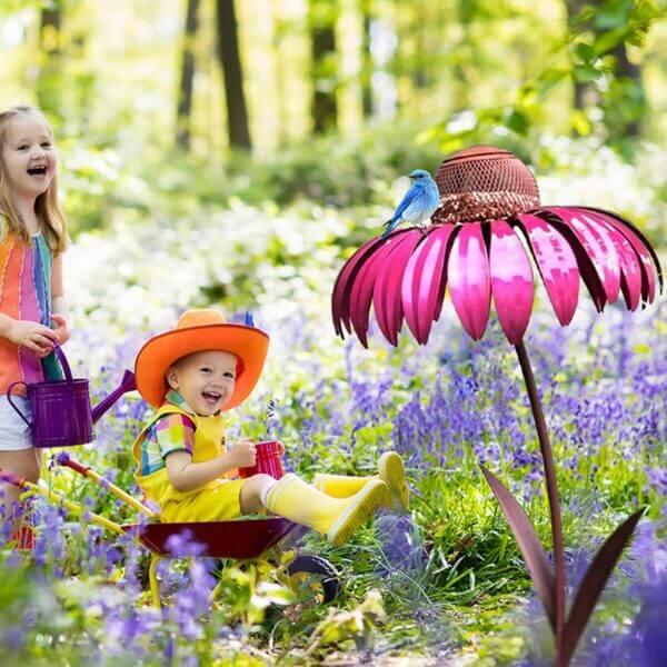 NaturNest™ | Hängendes Metall-Futterhaus im Blumendesign
