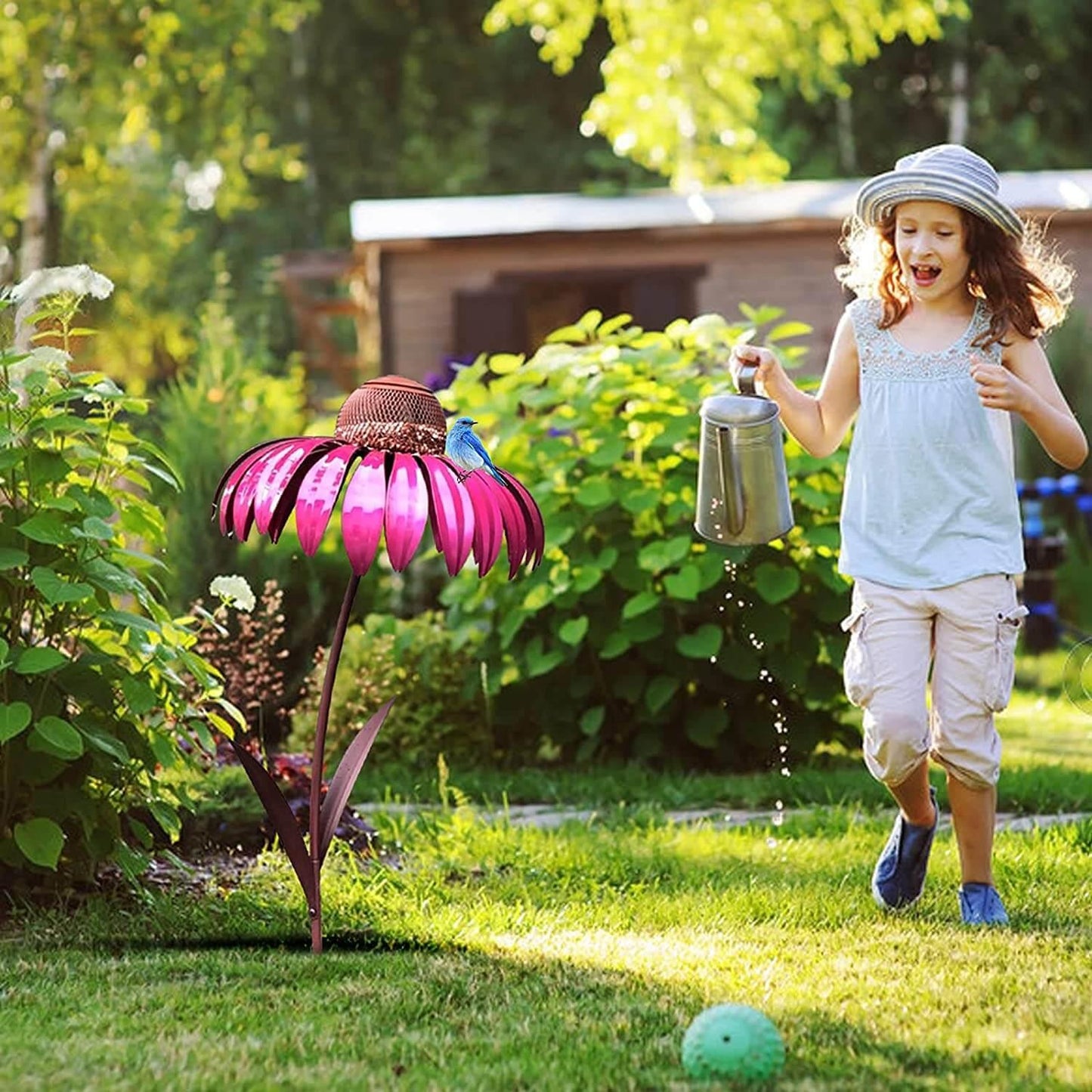NaturNest™ | Hängendes Metall-Futterhaus im Blumendesign
