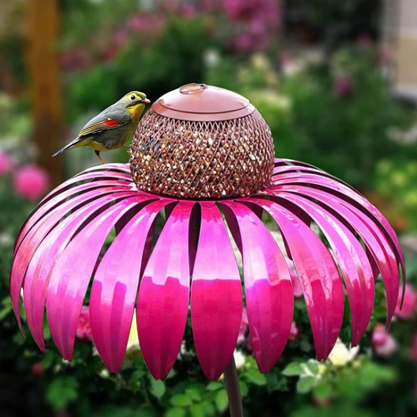 NaturNest™ | Hängendes Metall-Futterhaus im Blumendesign