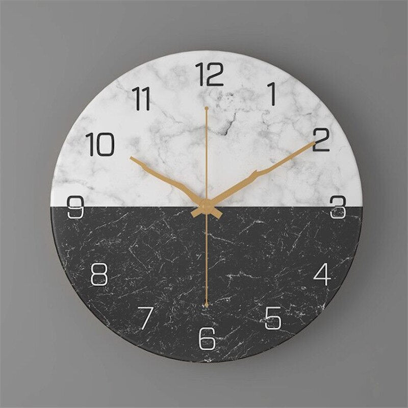 Marbelle | Moderne Wanduhr in Marmoroptik | Kreatives Design & Zeitlose Eleganz für stilvolle Wohnräume