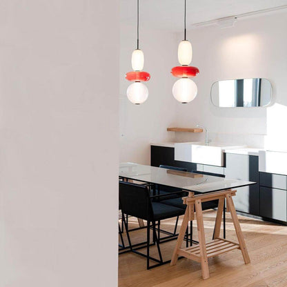 Elegante Designer-Hängelampe – Modernes Buntglas