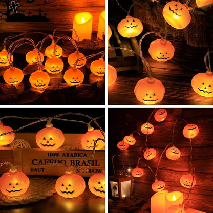Halloween Kürbis Lichterkette – LED Deko für drinnen & draußen