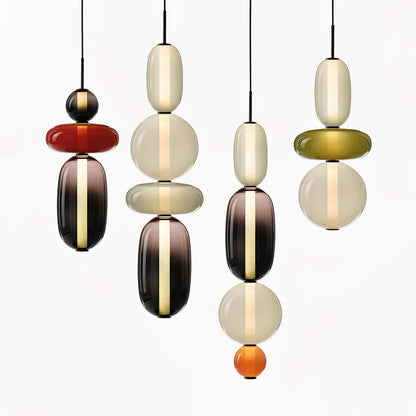 Elegante Designer-Hängelampe – Modernes Buntglas