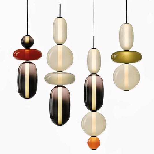 Elegante Designer-Hängelampe – Modernes Buntglas