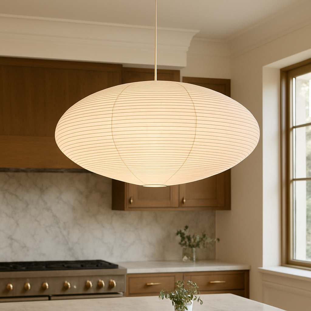 WabiLight | Japanische Papier Pendelleuchte | Handgefertigtes Design im Wabi-Sabi Stil mit warmem LED-Licht